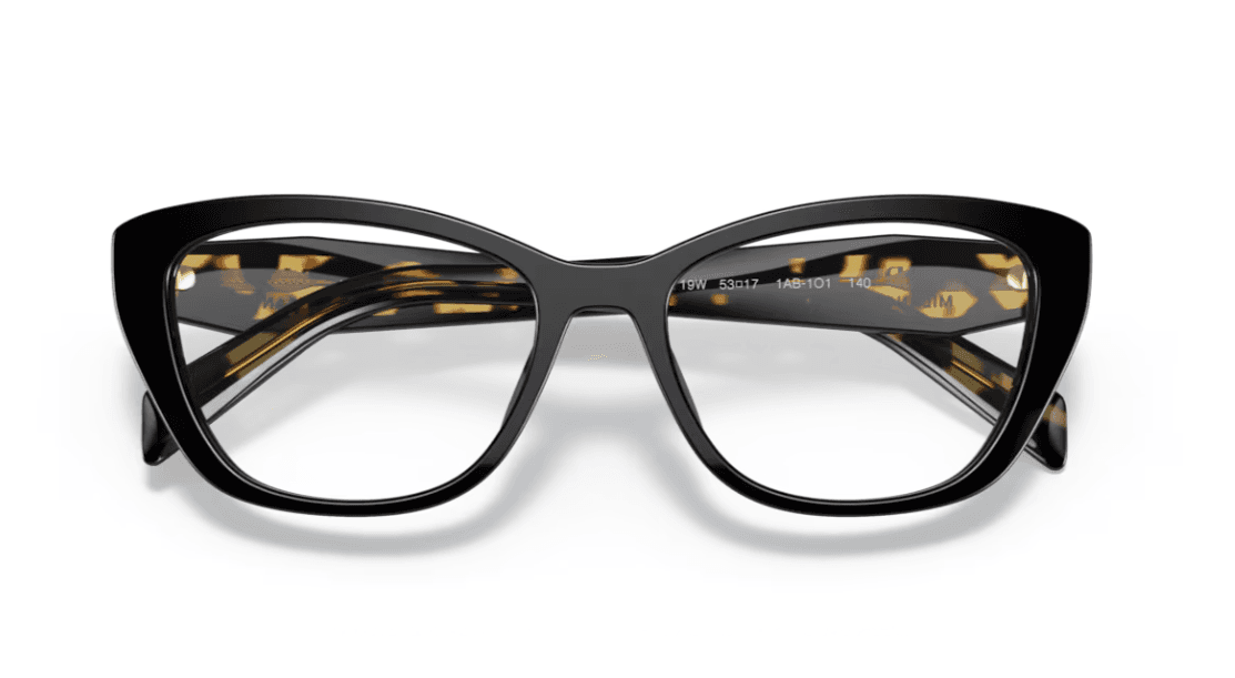 Prada 19WV Preto — Frente (hastes abertas)